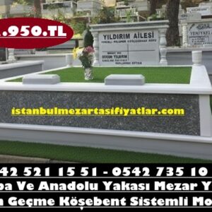 İki Kişilik Gövde Gri Granit Sütunlu Mezar - Halkalı Mezar Taşı Fiyatları