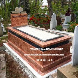 GK1 Pembe Traverten Siyah Kuşaklı Mezar – Pendik Mezar Taşı Fiyatları
