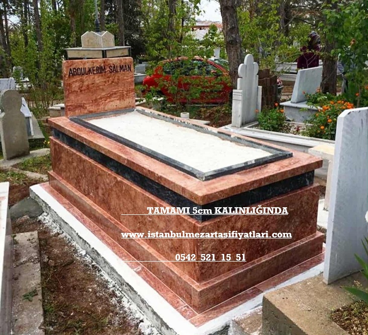 GK1 Pembe Traverten Siyah Kuşaklı Mezar – Pendik Mezar Taşı Fiyatları - Görsel 3