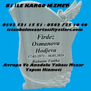 Tek Kişilik Cnc İşleme Güvercin Gül Mezar Baş Taşı Modeli - Mezar Taşı Fiyatları