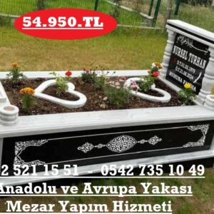 Tek Kişilik Temel Gövde Baş Taşı Granit Desen İşlemeli Mermer Mezar Modeli