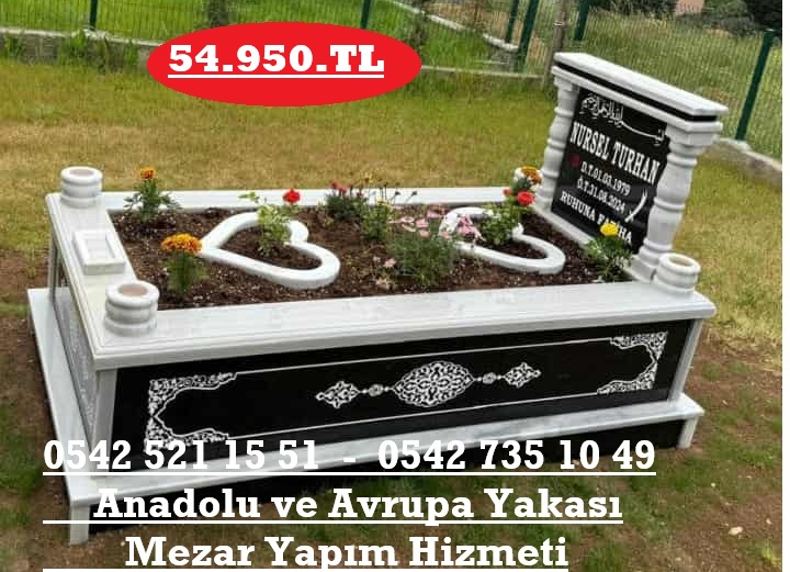 Tek Kişilik Temel Gövde Baş Taşı Granit Desen İşlemeli Mermer Mezar Modeli