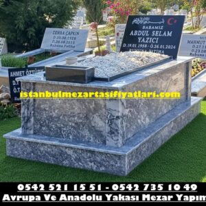 Tek Kişilik Baş Taşı Granit Ege Gümüş Mezar - İstanbul Granit Mermer Mezar Yapımı