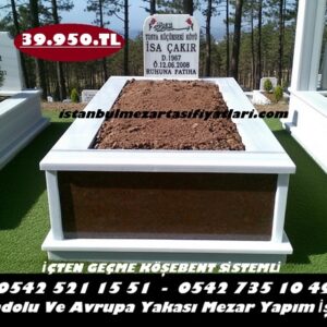 Tek Kişilik Gövde Siyah Granit Mermer Mezar - İstanbul Mezar Yapım İşleri
