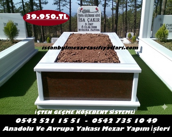 Tek Kişilik Gövde Siyah Granit Mermer Mezar - İstanbul Mezar Yapım İşleri