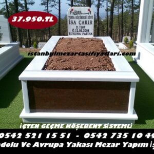 Tek Kişilik Gövde Siyah Granit Mermer Mezar - İstanbul Mezar Yapım İşleri