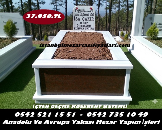 Tek Kişilik Gövde Siyah Granit Mermer Mezar - İstanbul Mezar Yapım İşleri