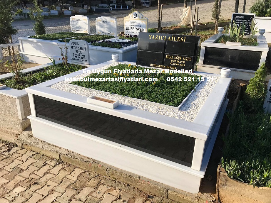 Çift Kişilik Baş Taşı Gövde Granit Mezar - Görsel 3