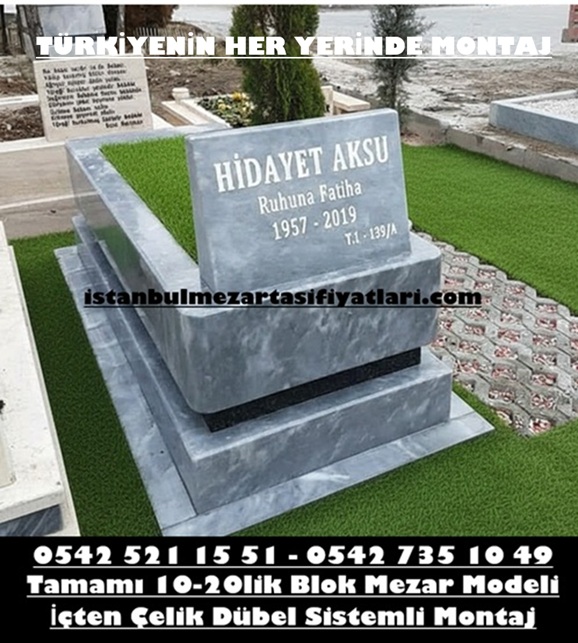 Tek Kişilik Afyon Gri Blok Mermer Mezar - Blok Mermer Mezar Fiyatları - Görsel 4