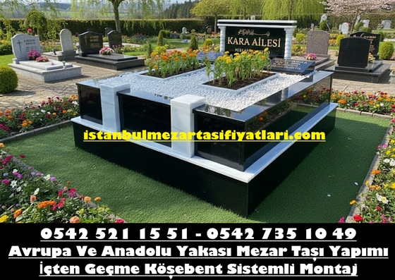 İki Kişilik Absolute Black Sütunlu Abide Baş Taşı Mezar - Esenyurt Mezar Taşı Fiyatları