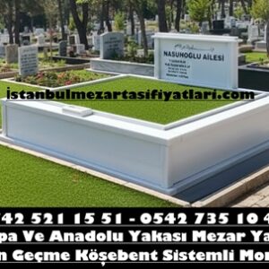Çift Kişilik Süt Beyaz Sütun Direkli Mezar