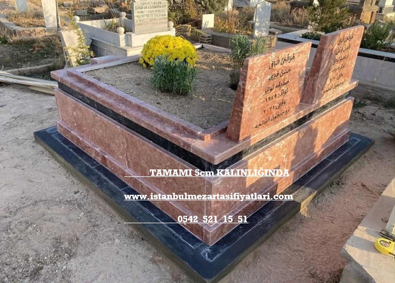 T12 Çift Kişilik Gülkurusu Siyah Mermer Mezar – İstanbul Aile Mezar Yapımı - Görsel 4
