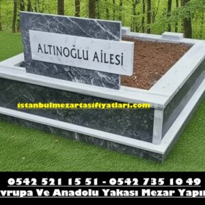 İki kişilik Baş Taşı Mermer Gömme Siyah Beyaz Komple Mermer Mezar