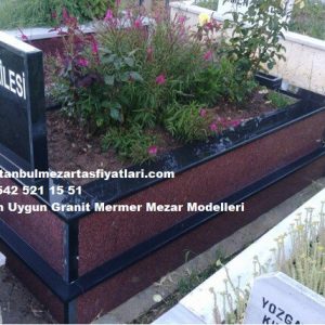 Tek Kişilik İki Renkli Granit Mezar