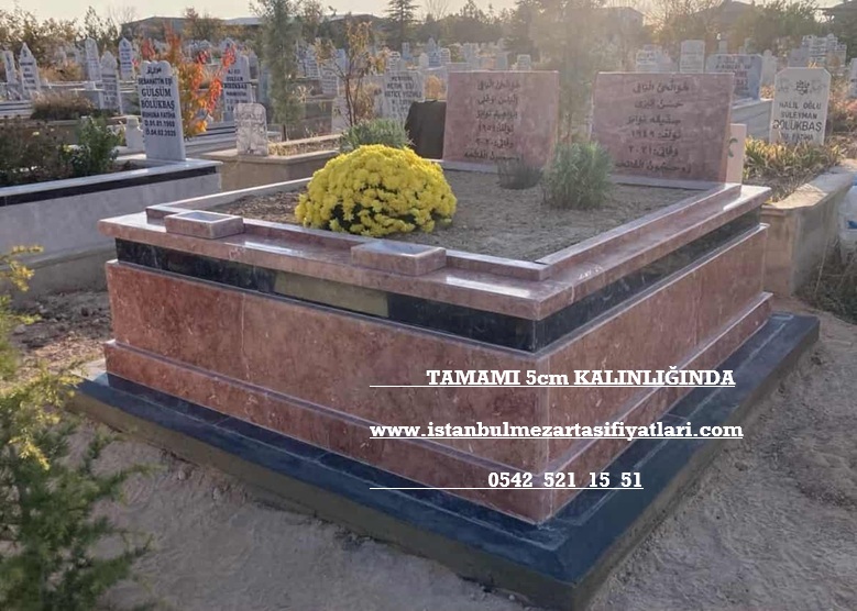 T12 Çift Kişilik Gülkurusu Siyah Mermer Mezar – İstanbul Aile Mezar Yapımı - Görsel 5