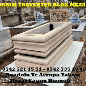 Tek Kişilik Tasarım Blok Traverten Mezar - İstanbul Mezar Yapım İşleri