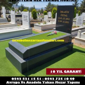 Tek Kişilik 15cm Kalınlıkta Nero Gaska Blok Granit Mezar Modeli