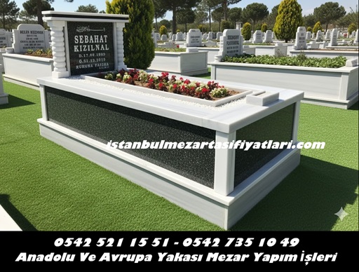 Tek Kişilik Baştaşı Gövde Granit Mezar - Granit Mezar Modelleri - Görsel 4