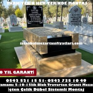 Tek Kişilik Granit Traverten Blok Mezar - Blok Mezar Taşı Fiyatları