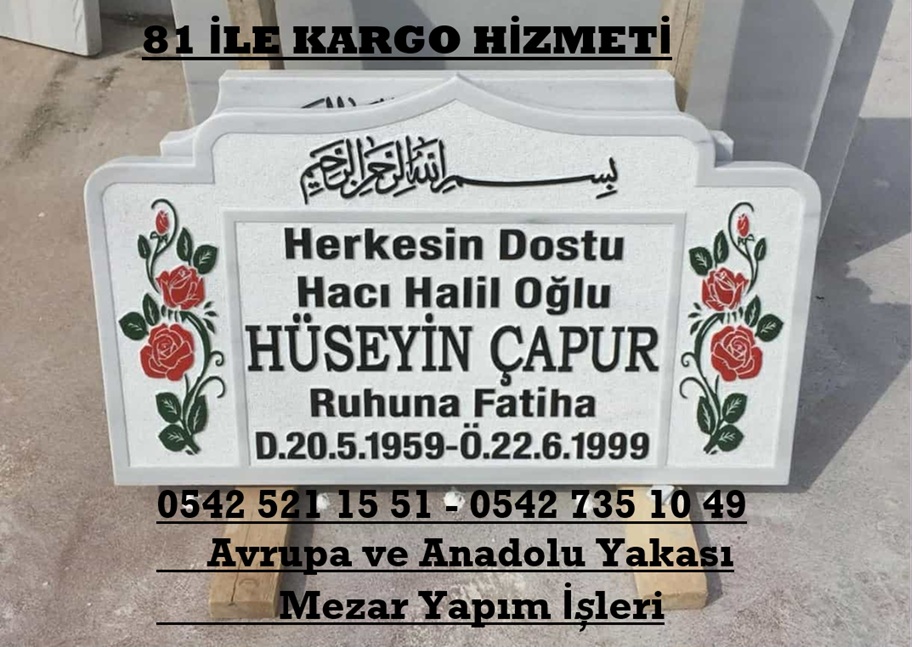 Kardelen Çiçekli Kabartma Yazı Mezar Baş Taşı Modeli - Baş Taşı Modelleri - Görsel 4