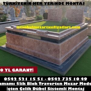 T12 Çift Kişilik Gülkurusu Siyah Mermer Mezar – İstanbul Aile Mezar Yapımı