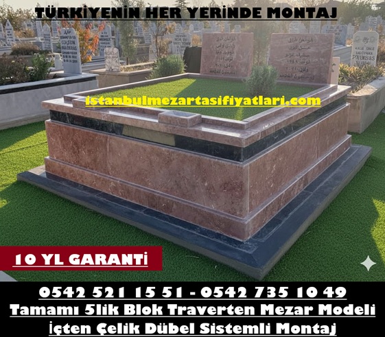 T12 Çift Kişilik Gülkurusu Siyah Mermer Mezar – İstanbul Aile Mezar Yapımı