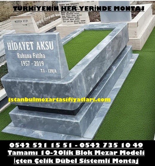 Tek Kişilik Afyon Gri Blok Mermer Mezar - Blok Mermer Mezar Fiyatları - Görsel 5