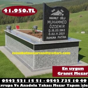 Tek Kişilik Tek Katlı Granit Mezar Modelleri - İstanbul Mezar Modelleri