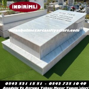 Tek Kişilik Muğla Mermeri Kapaklı Mezar - İstanbul Mermer Mezar Fiyatları