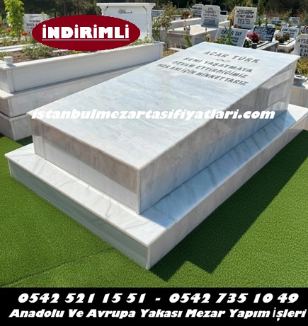 Tek Kişilik Muğla Mermeri Kapaklı Mezar - İstanbul Mermer Mezar Fiyatları