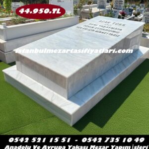 Tek Kişilik Muğla Mermeri Kapaklı Mezar - İstanbul Mermer Mezar Fiyatları