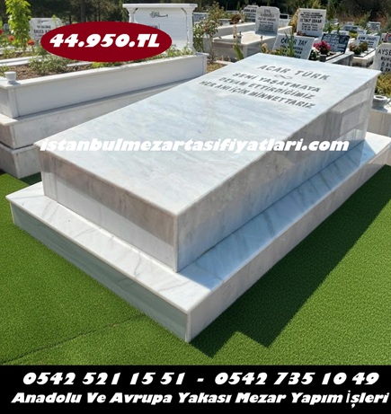Tek Kişilik Muğla Mermeri Kapaklı Mezar - İstanbul Mermer Mezar Fiyatları