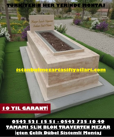 T4 Tekli 5lik Traverten Mezar – İstanbul Ucuz Mezar Yapım İşleri
