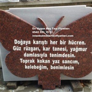 Cnc Kesim Kelebek Şeklinde Granit Baş Taşı - Mezar Taşı Modelleri