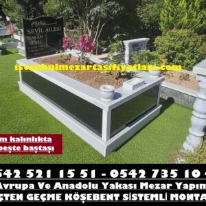 Tek Kişilik 6cm Küpeşte Baş Taşı Granit Mermer Mezar - Mezar Yapımı