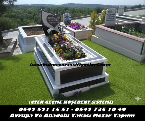 Tek Kişilik Cnc Kesim Baş Taşı Gömme Küpeşte Granit Mermer Mezar Modeli - Görsel 4