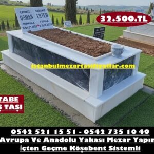 Tek Kişilik Kitabe Baş Taşı Gövde Siyah Mermer Mezar - Mezar Yapım Ücretleri