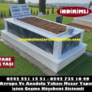 Tek Kişilik Kitabe Baş Taşı Gövde Siyah Mermer Mezar - Mezar Yapım Ücretleri