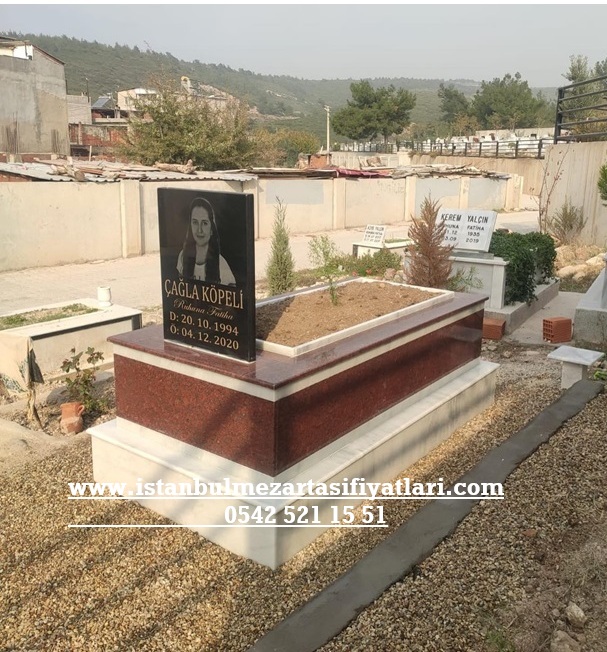 Tek Kişilik Lazer Resimli Granit Mermer Mezar - Görsel 2