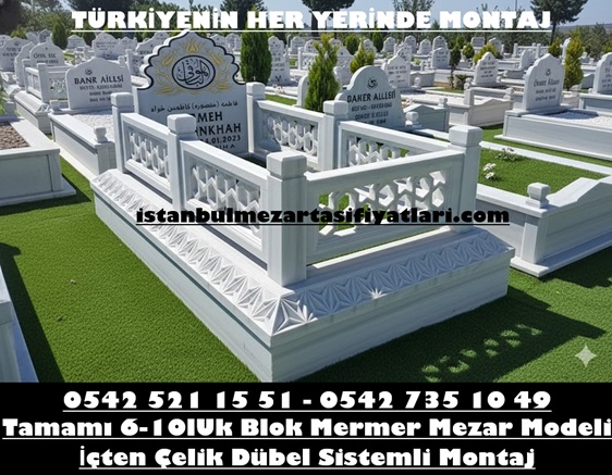 Tek Kişilik Kafesli Cnc İşleme Mermer Mezar - Mezar Yapım İşleri - Görsel 12