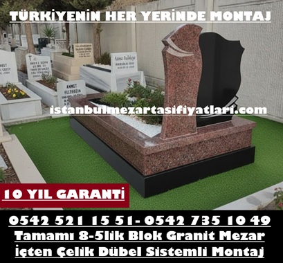 A-4 Absolute Black ve Kırmızı Granit Mezar Modeli – İstanbul Granit Mezar Yapımı - Görsel 5