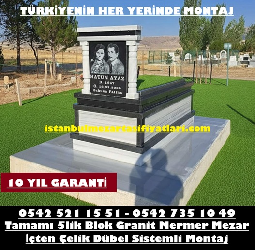 GM20 Absolute Black Sütunlu Granit Mermer Mezar – Şişli Mezar Yapım İşleri