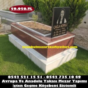 Tek Kişilik Lazer Resimli Granit Mermer Mezar