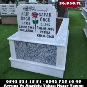 Tek Kişilik Gövde Gri Beta Granit Mermer Mezar - Yayla Mezar Yapım İşleri