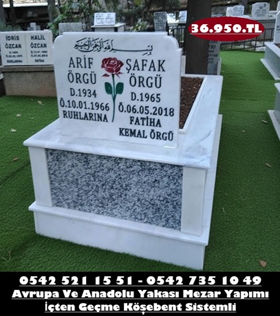 Tek Kişilik Gövde Gri Beta Granit Mermer Mezar - Yayla Mezar Yapım İşleri