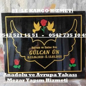 Tek Kişilik Güvercin Melek Oyma Yazılı Baş Taşı - Mezar Baş Taşı Fiyatları