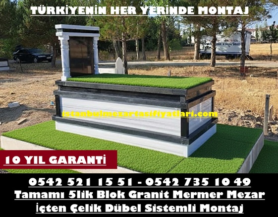 GM20 Absolute Black Sütunlu Granit Mermer Mezar – Şişli Mezar Yapım İşleri - Görsel 4