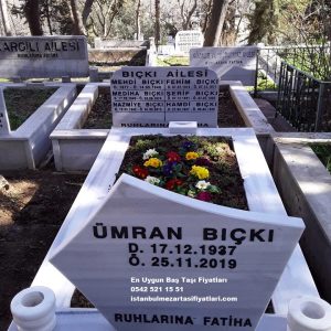 60x80 Gemi Kesim Mermer Baş Taşı Modeli - Karacaahmet Mezar Baş Taşı Modeli