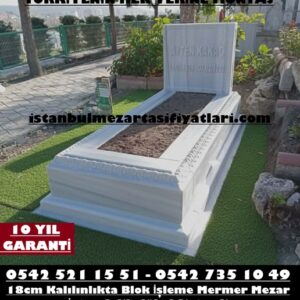 Tek Kişilik Küpeşte Cnc İşleme Blok Mermer Mezar - Blok Mermer Mezar Yapımı