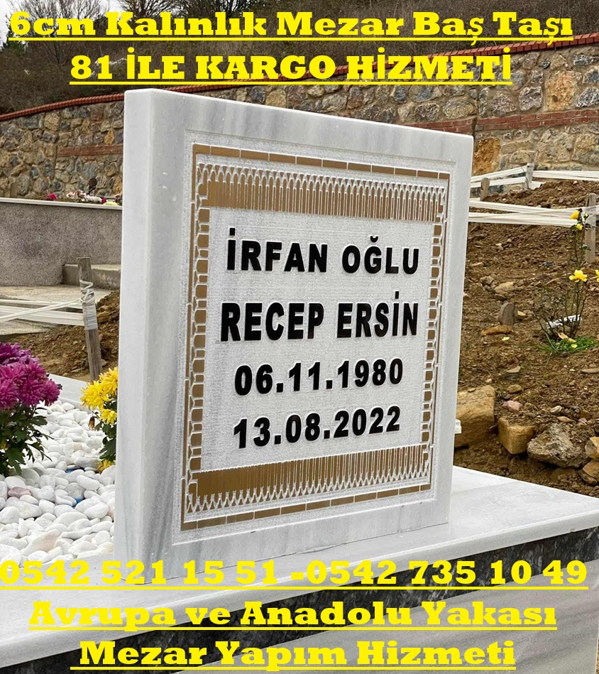 Kenarları Altın Yaldız Çerçeveli 50x60 Ölçülerinde Kabartma Yazı Mermer Baş Taşı Modeli